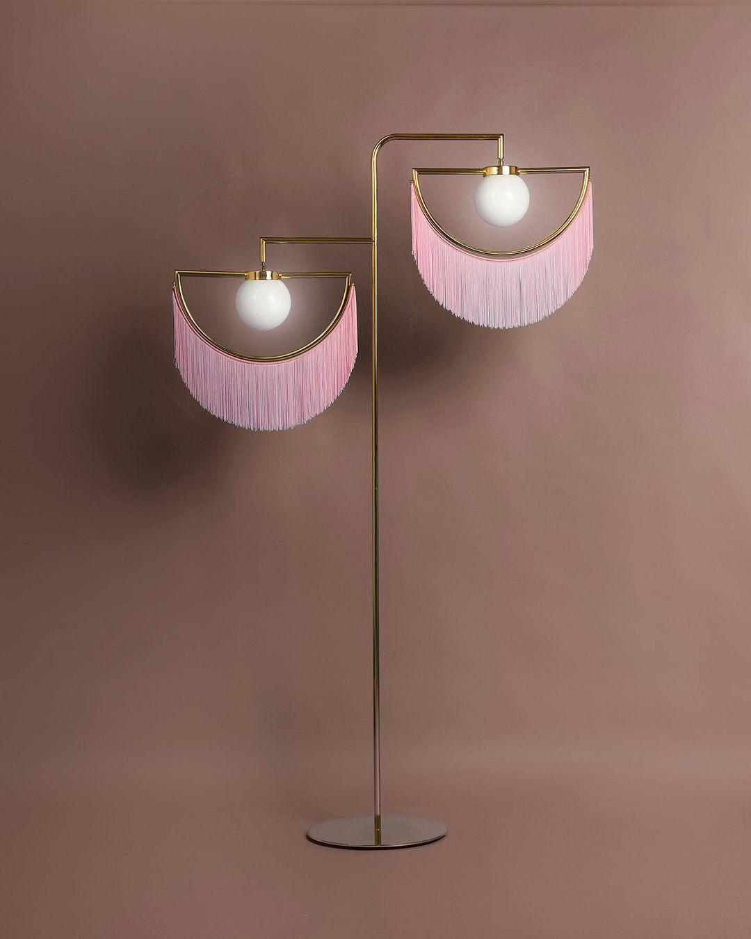 Wink Floor Lamp with Colorful Fringes and LED Light