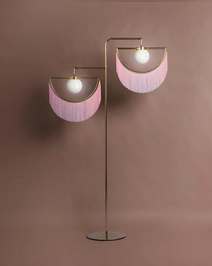 Wink Floor Lamp with Colorful Fringes and LED Light