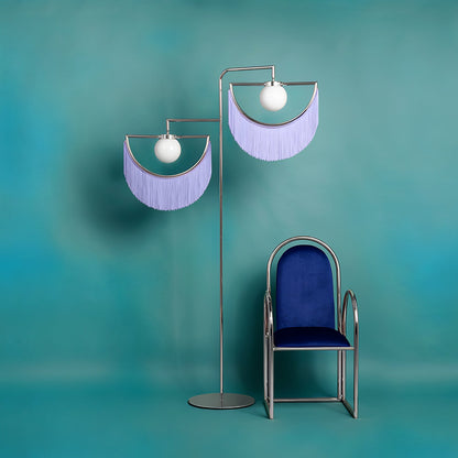 Wink Floor Lamp with Colorful Fringes and LED Light
