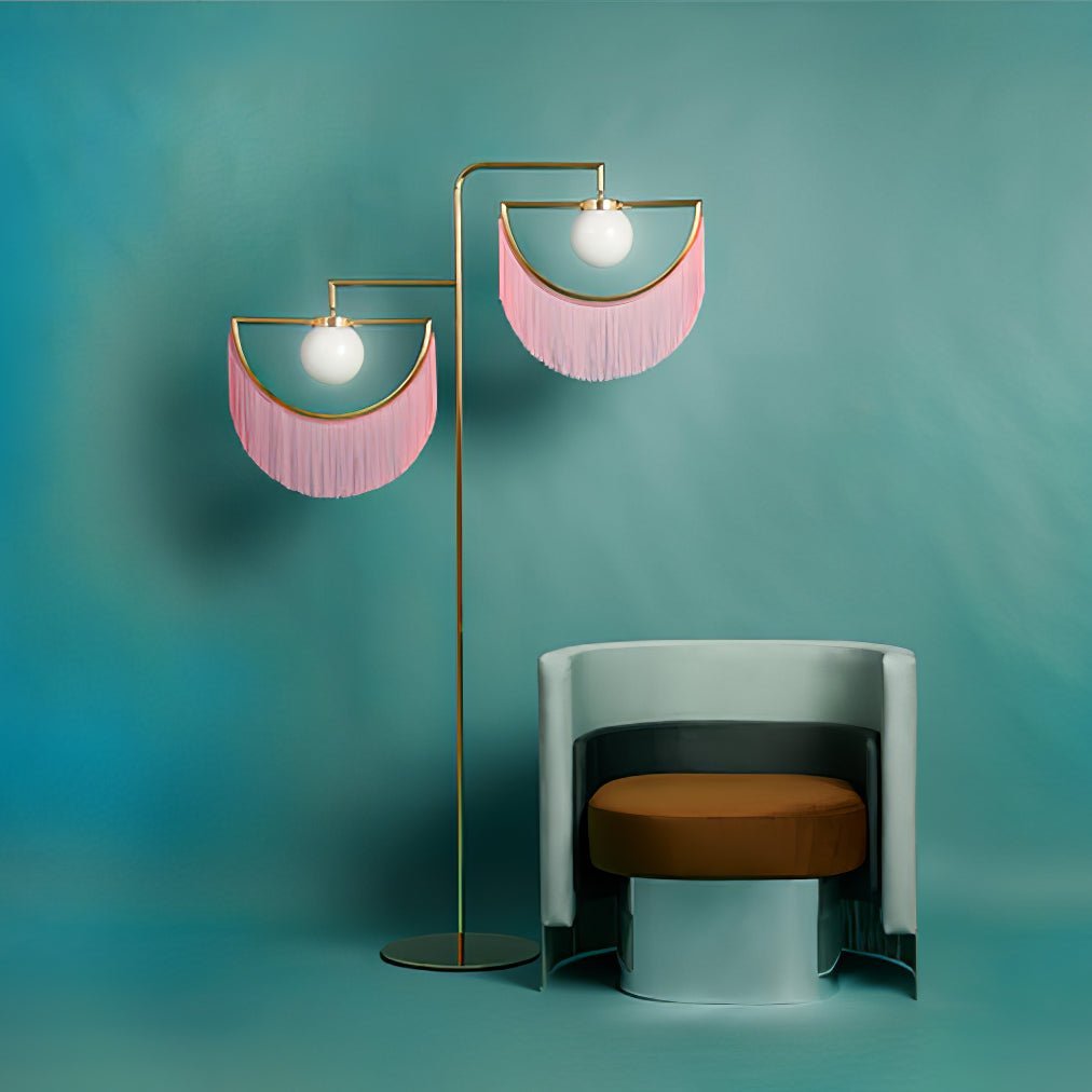 Wink Floor Lamp with Colorful Fringes and LED Light