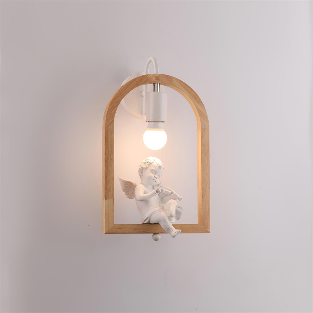 Wood Bird Resin Wall Light - LED Indoor Decor Lamp Set