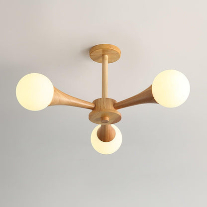 Nera Wooden Chandelier LED Light for Elegant Home Décor