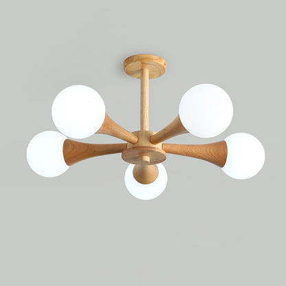 Nera Wooden Chandelier LED Light for Elegant Home Décor