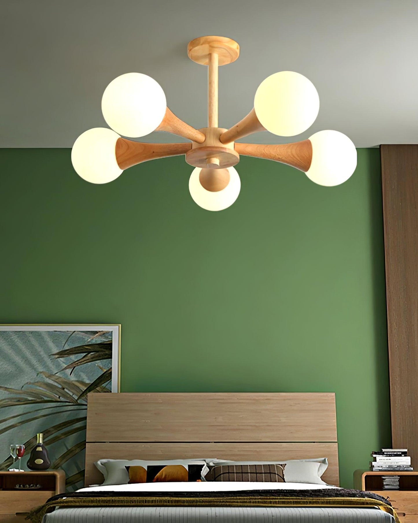 Nera Wooden Chandelier LED Light for Elegant Home Décor