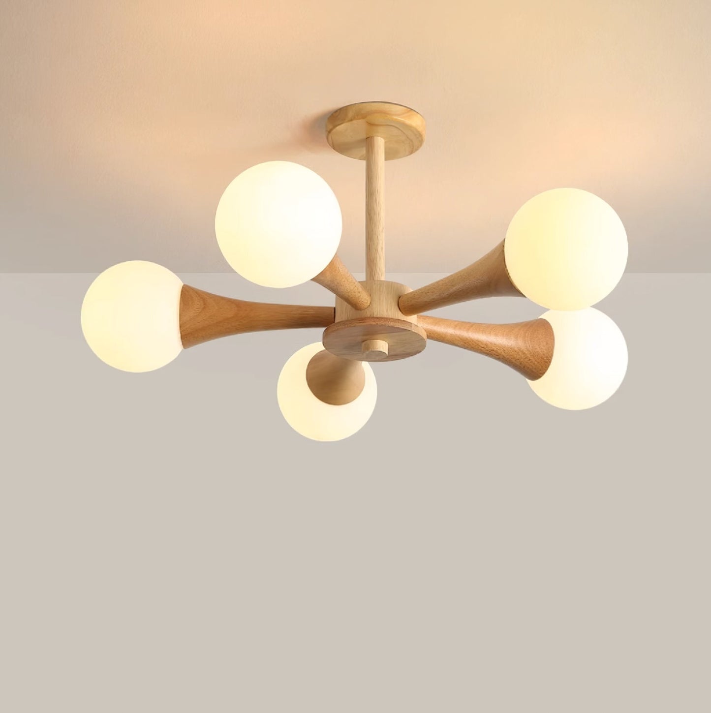 Nera Wooden Chandelier LED Light for Elegant Home Décor