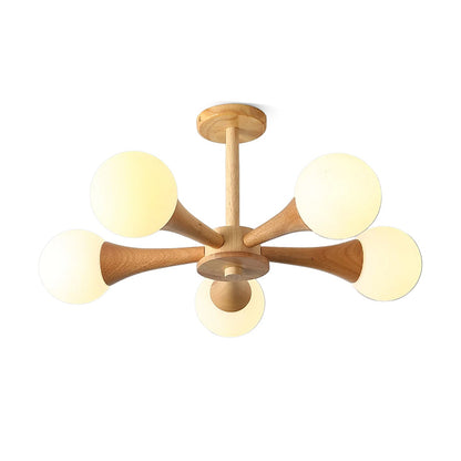 Nera Wooden Chandelier LED Light for Elegant Home Décor