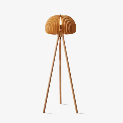 Wooden Pumpkin Floor Lamp with LED Light Indoor Decor