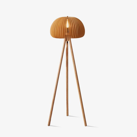 Wooden Pumpkin Floor Lamp with LED Light Indoor Decor