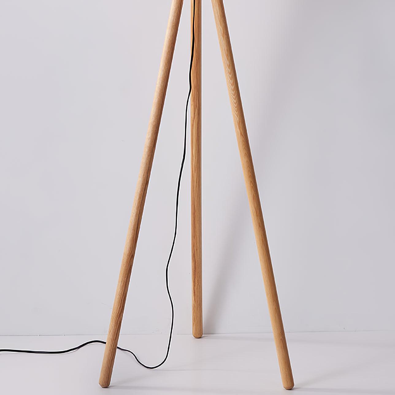 Wooden Pumpkin Floor Lamp with LED Light Indoor Decor