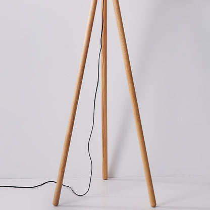 Wooden Pumpkin Floor Lamp with LED Light Indoor Decor
