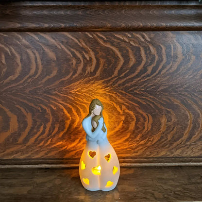 Figurative Candle Holder - Embrace - Mother Daughter - Flickering Light