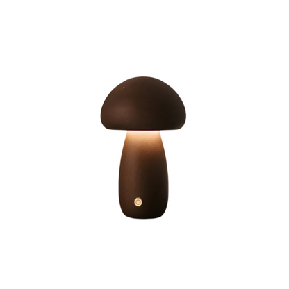 EcoGlow Rechargeable Wooden Mushroom Table Lamp