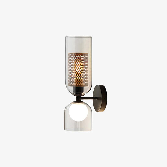 Zachary Wall Lamp LED Black Glass Double Light Fixture
