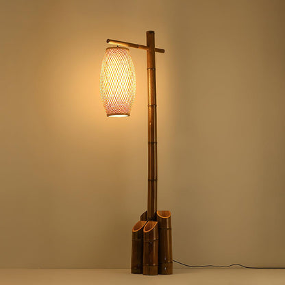 Zen Bamboo Tube Floor Lamp - LED Indoor Lighting Decor