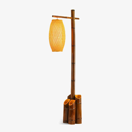 Zen Bamboo Tube Floor Lamp - LED Indoor Lighting Decor
