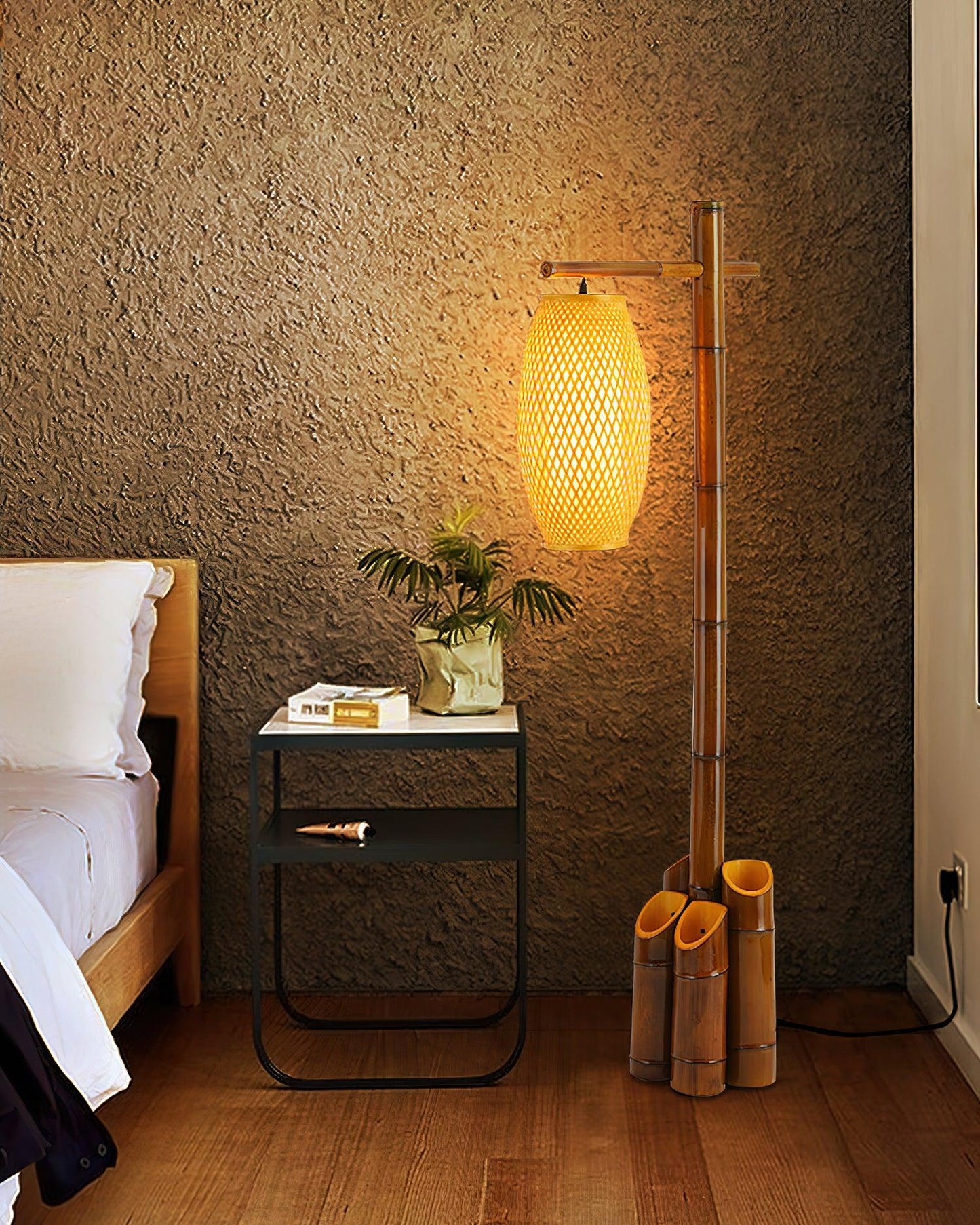 Zen Bamboo Tube Floor Lamp - LED Indoor Lighting Decor