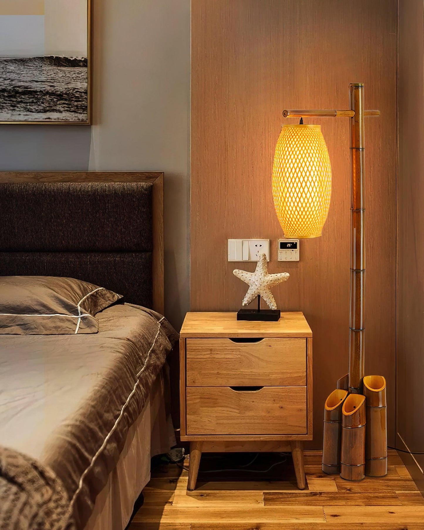 Zen Bamboo Tube Floor Lamp - LED Indoor Lighting Decor
