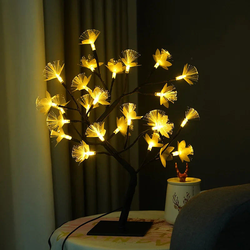Frendorf Birch Fiber Optic Flower Tree Light - USB/Battery