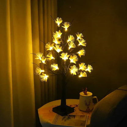 Frendorf White Birch Fiber Optic Flower Tree Light
