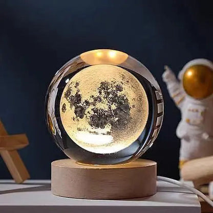 3D Crystal Night Lamp with LED Lighting - Adjustable Brightness