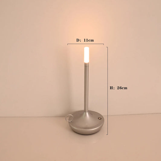 Rechargeable Candle Table Lamp - Modern Dimmable Light for Bedroom and Camping