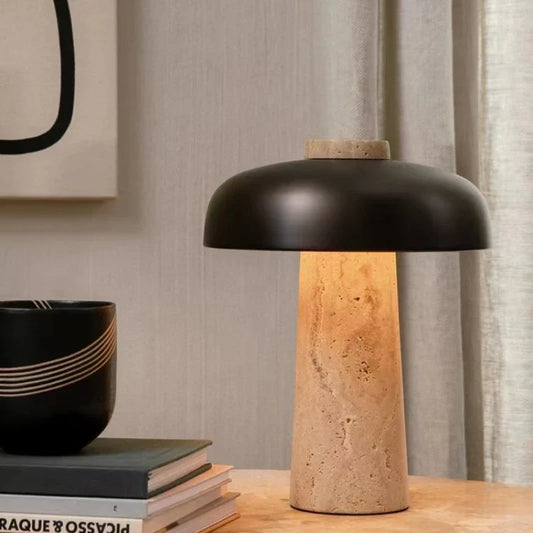 Raw Travertine Table Lamp – Timeless Elegance in Natural Stone