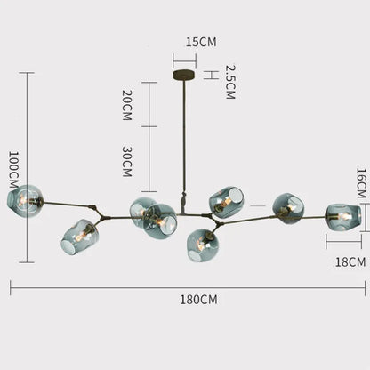 Bifurcation Bubble Glass Sputnik Chandelier - Modern Pendant