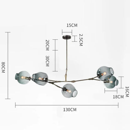 Bifurcation Bubble Glass Sputnik Chandelier - Modern Pendant