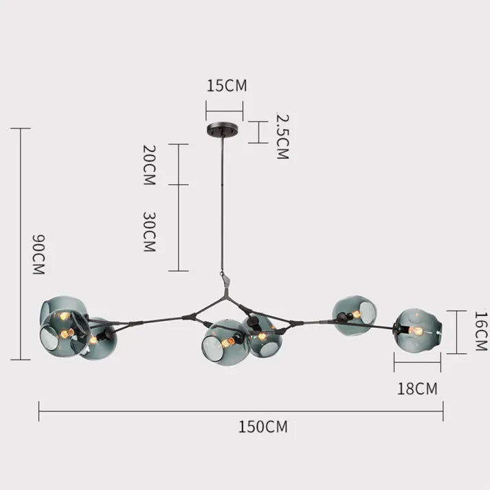 Bifurcation Bubble Glass Sputnik Chandelier - Modern Pendant