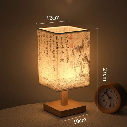 Chinese Style Wooden Calligraphy Lamp - LED Night Light