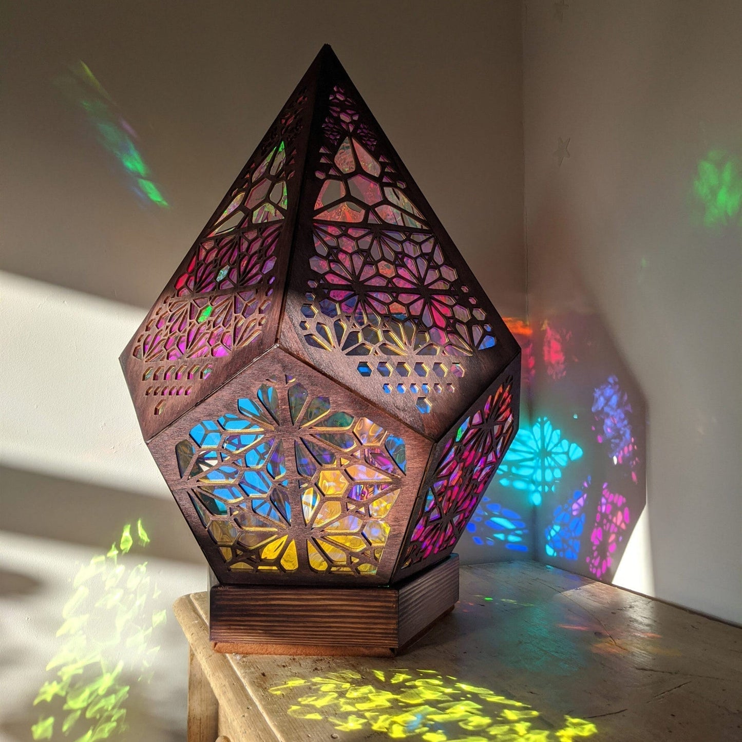 Bohemian Starry Sky Wooden Floor Lamp - Unique Light Decor