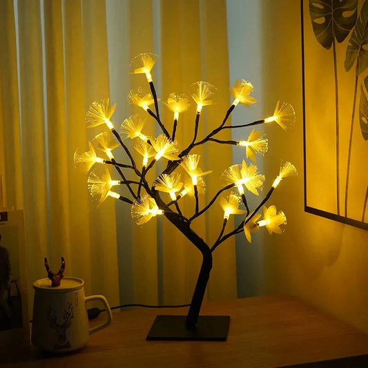 Frendorf White Birch Fiber Optic Flower Tree Light