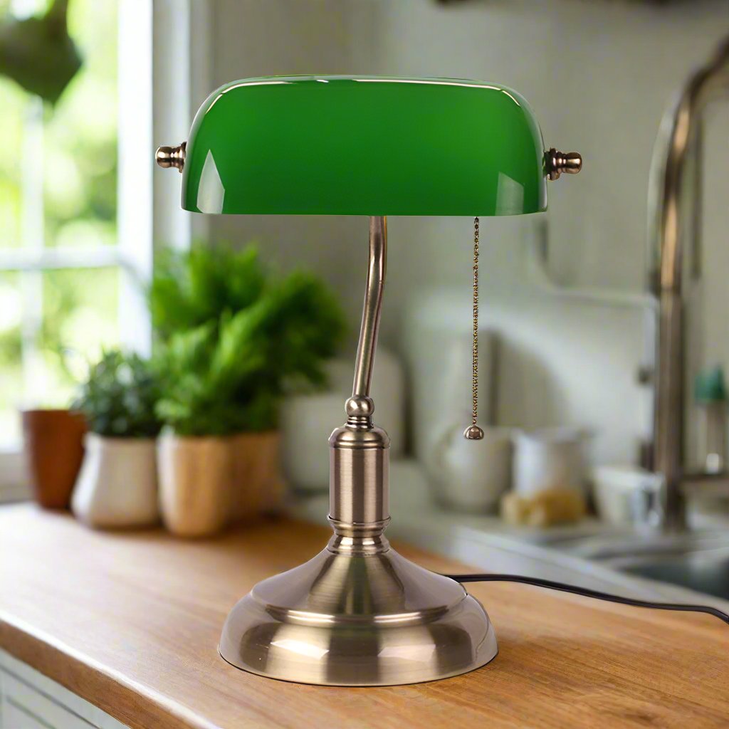 European Elegance Glass Table Lamp – Timeless Sophistication