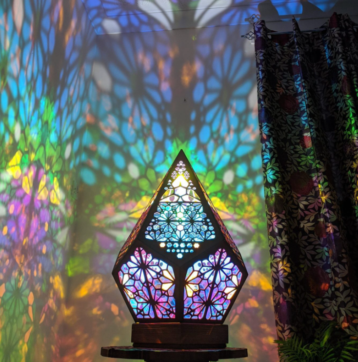 Bohemian Starry Sky Wooden Floor Lamp - Unique Light Decor