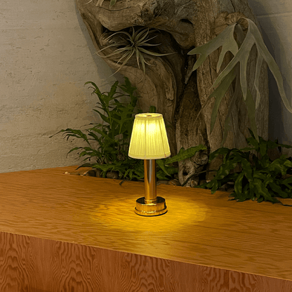 Lumia Cordless Fabric Table Lamp – Rechargeable, Dimmable, and Elegant