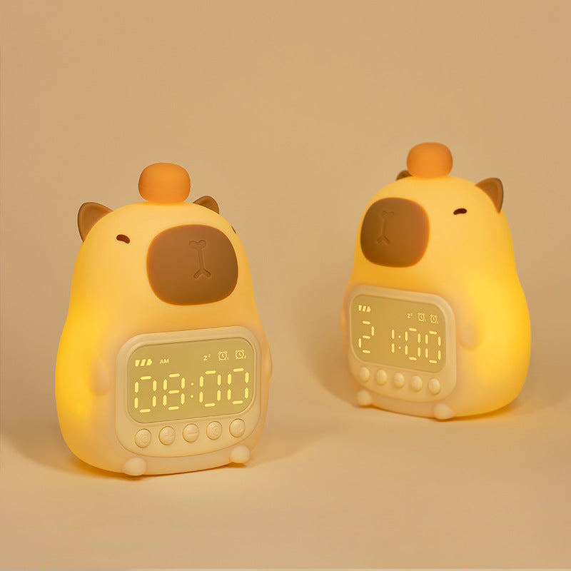CapyGleam Capybara LED Night Light with Digital Alarm