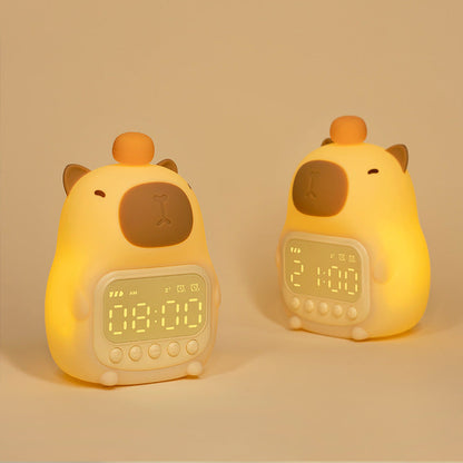 CapyGleam Capybara LED Night Light with Digital Alarm