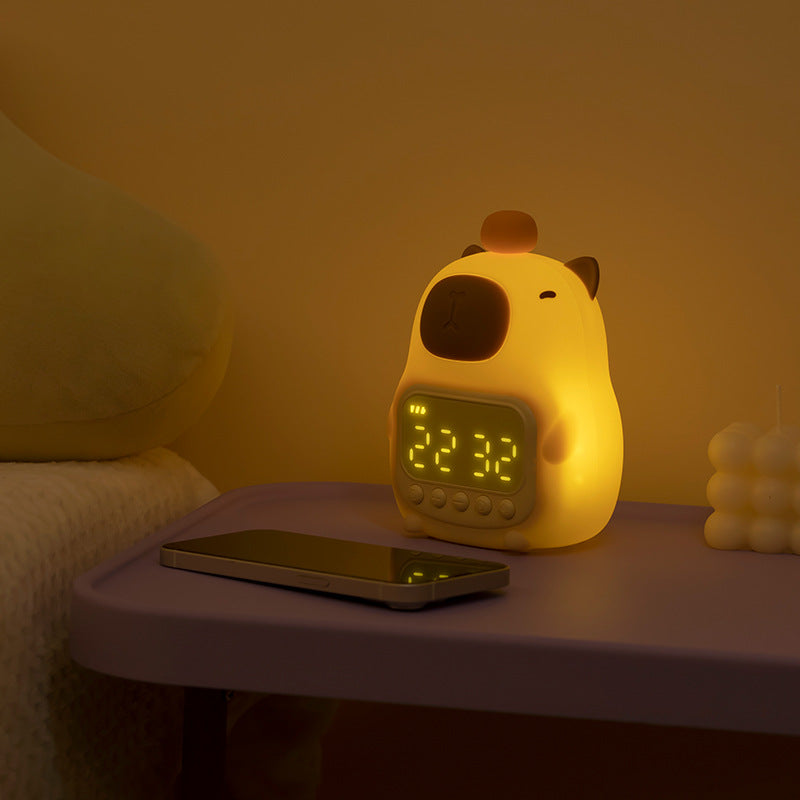 CapyGleam Capybara LED Night Light with Digital Alarm