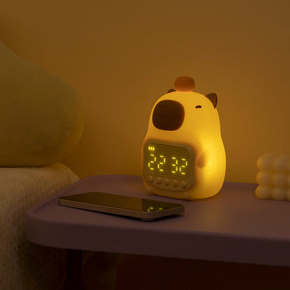 CapyGleam Capybara LED Night Light with Digital Alarm