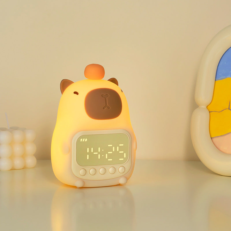 CapyGleam Capybara LED Night Light with Digital Alarm