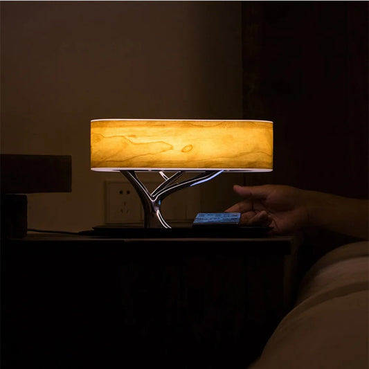 Verona Smart LED Table Lamp - Wireless Charging, Bluetooth Speaker & Dimmable Light