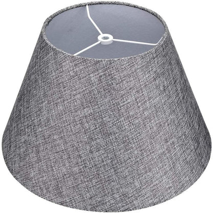 Medium Lamp Shade, Barrel Fabric Shade for Table and Floor Lamp, 7x13x7.8 Inch, Natural Linen, Handmade, Spider (White)