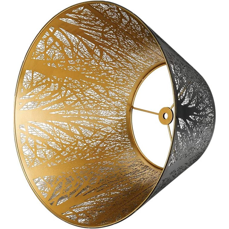 Medium Lamp Shade, Barrel Fabric Shade for Table and Floor Lamp, 7x13x7.8 Inch, Natural Linen, Handmade, Spider (White)