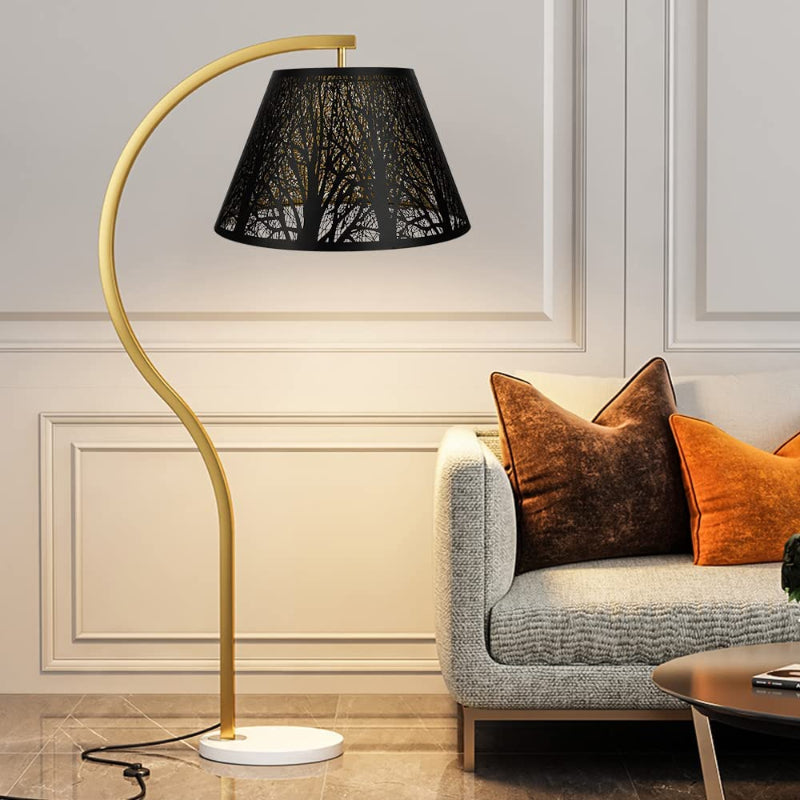 Medium Lamp Shade, Barrel Fabric Shade for Table and Floor Lamp, 7x13x7.8 Inch, Natural Linen, Handmade, Spider (White)