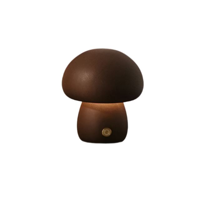 Frendorf Wooden Mushroom Table Lamp LED Rechargeable
