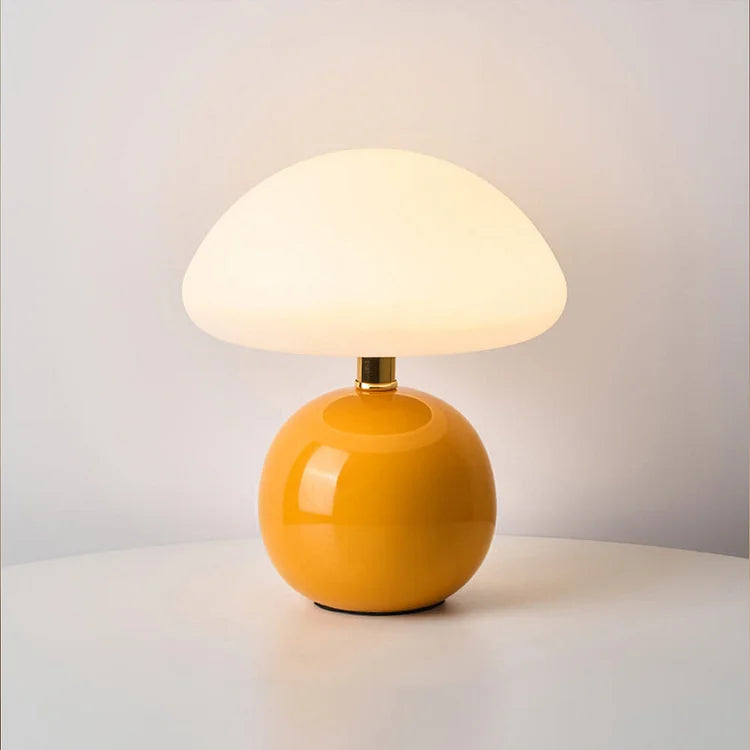 French Cream Mushroom Table Lamp - Adjustable LED Lighting