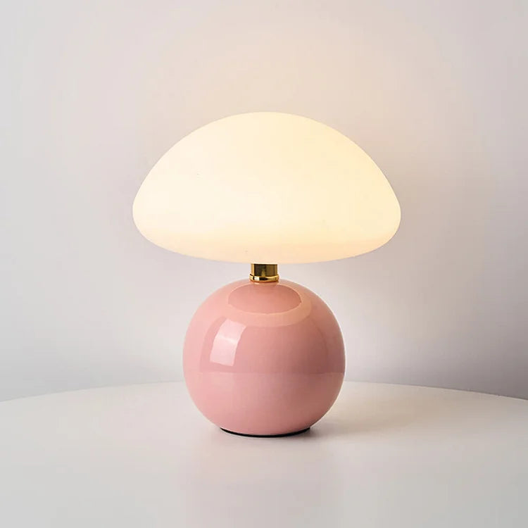 French Cream Mushroom Table Lamp - Adjustable LED Lighting