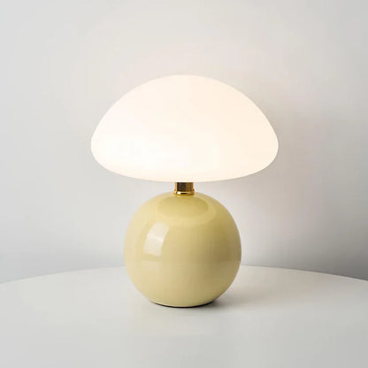 French Cream Mushroom Table Lamp - Adjustable LED Lighting