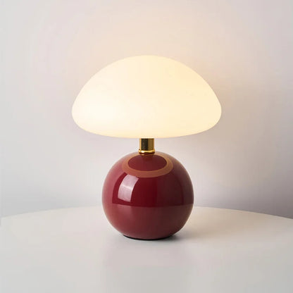 French Cream Mushroom Table Lamp - Adjustable LED Lighting