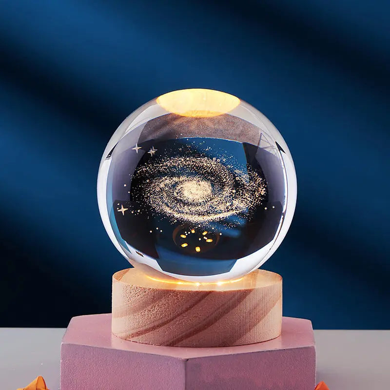 3D Crystal Night Lamp with LED Lighting - Adjustable Brightness